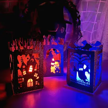 Декоративная лампа для проектора на Хэллоуин Лампа для Хэллоуина Своими руками Набор светодиодных ламп Проектор на батарейках Фонарь для рабочего стола