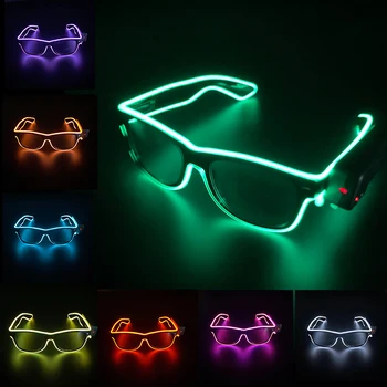 Новые крутые беспроводные светящиеся очки со светодиодной подсветкой для вечеринки Rave Festival Светящиеся неоновые Мозаичные солнцезащитные очки club disco Eye Glasses