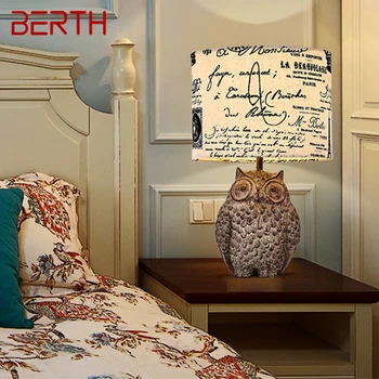 Спальное МЕСТО Современная настольная лампа с совой, светодиодная Ретро Креативная Прикроватная Винтажная настольная лампа из смолы для дома, гостиной, спальни, кабинета, декора