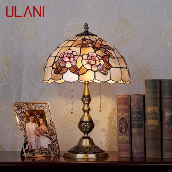 ULANI Современная латунная настольная лампа LED European Creative Tiffany Shell Decor Прикроватная Тумбочка для дома Гостиная Спальня