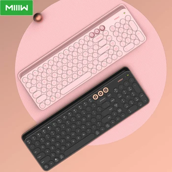 Двухрежимная клавиатура MIIIW, 104 клавиши, мультисистемная беспроводная клавиатура с частотой 2,4 ГГц, совместимая с Bluetooth, легкая клавиатура для ноутбука, планшета