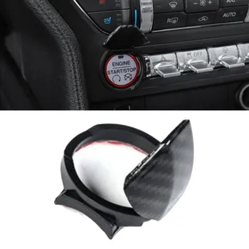 Аксессуары Автомобильные запчасти Отделка кнопочного переключателя 1 ШТ ABS Запуск/остановка двигателя автомобиля из углеродного волокна для Ford Mustang 2015-2021