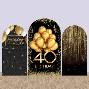 Настенное покрытие в виде арки, изготовленное на заказ на 40-50-й День рождения Кьяры, Баннер с золотыми блестящими воздушными шарами, фон для фотообоев