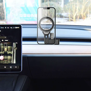 17 мм 6-Клешневая Панель Приборной Панели Базовый Кронштейн для Телефона Tesla Model 3 Model Y С Вращением на 360 Градусов 4,0-7,2-дюймовый Держатель мобильного Телефона