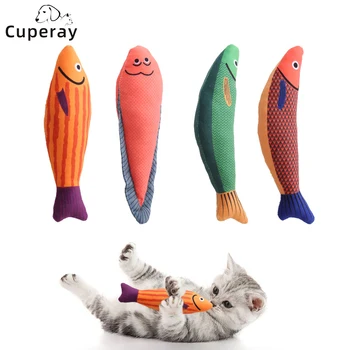 Плюшевая Рыба Игрушки Для Кошек Catnip Fish Toy Реалистичная Плюшевая Игрушка Для Рыб С Наполнителем Cat Chew Toy Simulation Мягкая Игрушка для Кошек Interactive