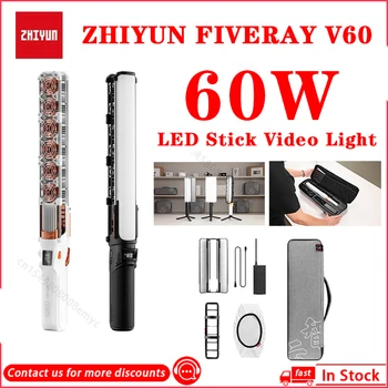 ZHIYUN FIVERAY V60 60W LED Stick Video Light Photography Light 2700K-5500K Ручка Регулировки Лампы со Светодиодным Экраном