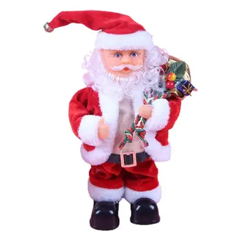 Украшение Санта-Клауса, забавная игрушка Санта-Клаус, мягкая фланелевая электрическая кукла Санта-Клаус, не выцветающий рождественский орнамент, Танцующий Санта-Клаус для спален