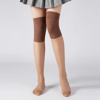 2 Пары женских чулок, Осенние тонкие Длинные носки с кондиционером, сохраняющие тепло для девочек, Старые Носки выше колена с защитой от замерзания ног