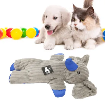Пищащая игрушка для собак, мягкая, устойчивая к укусам, от скуки, в форме слона, жевательная игрушка для домашних животных для маленьких средних собак