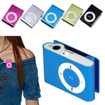Портативный MP3-плеер, спортивный стереомузыкальный проигрыватель MP3 с мини-клипсой, Мультимедийный динамик Walkman, поддержка SD-TF-карты, usb-кабель, наушники