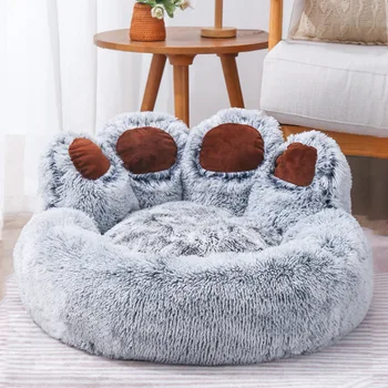 Теплый питомник в форме медвежьей лапы, домик для маленькой собачки, Плюшевый питомник Весом 5-15 кг, съемная и моющаяся кошачья кровать