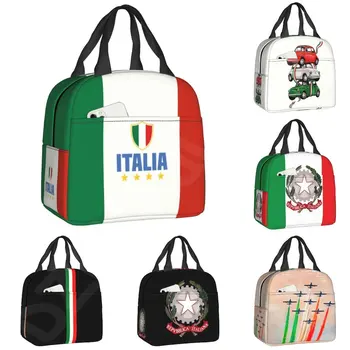 Сумка для ланча с флагом Италии, женская итальянская патриотическая сумка-холодильник, термоизолированный ланч-бокс для работы, школы, пикника, сумки для еды