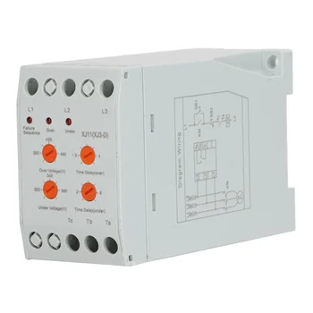 Реле контроля напряжения защиты последовательности фаз 3 индикаторных лампы Регулируемое время действия AC380V для промышленного станка