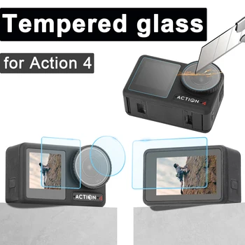 Защитная пленка для экрана объектива для DJI Action 4, защитная пленка для экрана из закаленного стекла, защита от царапин, пленка для объектива камеры для DJI OSMO Action 4