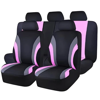 Розовый женский универсальный чехол для автомобильного сиденья, подходящий для большинства внедорожников-пикапов, комплект из 9 предметов