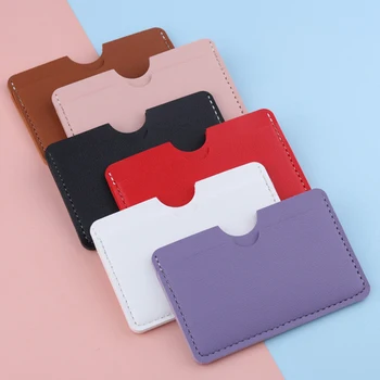 6-цветной мини-кошелек из искусственной кожи, держатель для удостоверения личности, бизнес-сумка для кредитных карт для мужчин и женщин, кошелек для карт, 3 слота для карт, тонкий чехол для карт