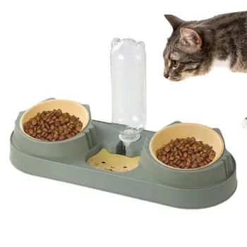 Набор мисок для воды и корма Двойные миски для собак и кошек Практичный набор кормушек для собак и кошек небольшого или среднего размера