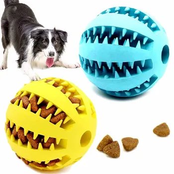 Игрушка для жевания собак, мяч для чистки зубов, игрушка для закусок, мяч для домашних собак, сверхпрочный интерактивный надувной мяч из натурального каучука, товары для домашних животных