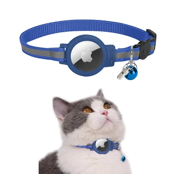 Ошейник для защиты от потери кошки Apple Airtag Tracker, защитный чехол с колокольчиком, Светоотражающее ожерелье для кошек, товары для котенка, аксессуары для домашних животных, GPS-Навигатор