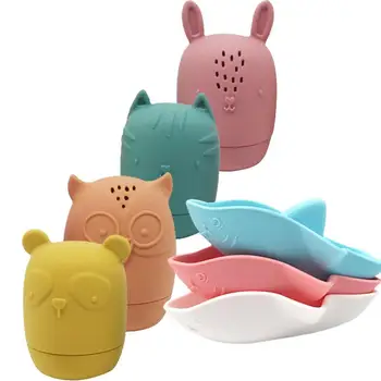 Силиконовые игрушки для ванны для малышей Силиконовые Акулы Детские игрушки для ванны 7ШТ Набор игрушек для ванны для малышей Детские игрушки для ванны Брызги воды для ванны