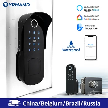 Приложение Wifi tt lock, Bluetooth, блокировка отпечатков пальцев, смарт-карта, цифровой код без ключа, аккумулятор, электронный дверной замок для дома