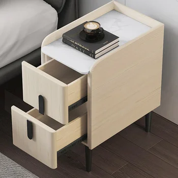 Кожаный прикроватный столик в скандинавском стиле из массива дерева, мини-тумбочка для спальни, гостиная, тумбочки De Nuit Cabinet, Гостиничный столик