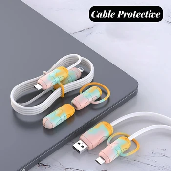 Протектор кабеля для Android iPhone 14 13 18/20 Вт Защита Головки Зарядного Устройства Защита Линии USB-Кабеля Для Передачи Данных Силиконовый Кабель Защитный