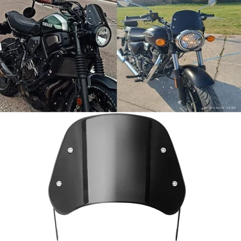 Мотоцикл Универсальный Черный Ветрозащитный обтекатель ветрового стекла для Harley Honda Yamaha Kawasaki Suzuki Cafe Racer
