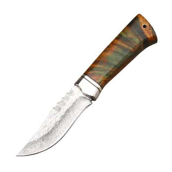 VG 10 Дамасский нож с фиксированным лезвием для Уличной кухни, Фруктов, кемпинга, Рыбалки, выживания, Карманный EDC-нож для инструментов