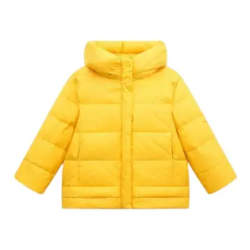 Новая зимняя детская классическая однотонная теплая верхняя одежда для детей с капюшоном, утолщенный пуховик для детей 3-10 лет, детская