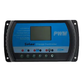 PWM 30A USB контроллер заряда солнечной панели 12V 24V Автоматический ЖК-регулятор RTD Прямая поставка