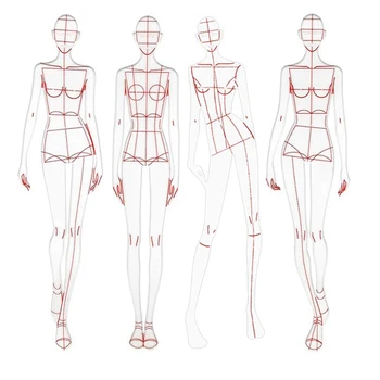 Линейки для модных иллюстраций Шаблоны для рисования Линейка для шитья Гуманоидных узоров Дизайн Одежды Тип Измерения A