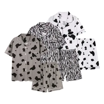 Женская блузка Шорты Домашняя одежда Свободный Повседневный костюм Пижама для девочек-подростков Пижамные топы