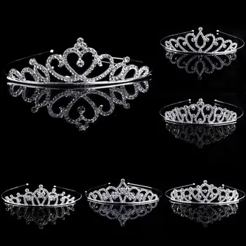 Украшения для волос Королевская повязка на голову для выпускного вечера Хрустальные Свадебные Диадемы Для невесты Аксессуары для волос Со стразами Королева Принцесса Корона