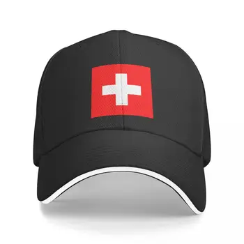 Новая бейсбольная кепка с флагом Швейцарии, модная шляпа с помпонами, шляпа лошади, элегантные женские шляпы, мужские кепки.