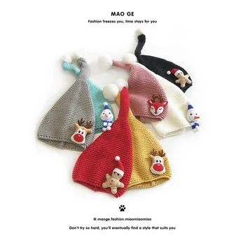 Осенне-зимняя вязаная детская шапочка крючком для девочек и мальчиков, детская шапочка-бини, детская вязаная шапка, детская шапка, шерстяная шапочка