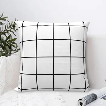 Черно-белая сетчатая наволочка, наволочка для подушки, домашний диван, автомобиль, Декоративная подушка, декор kussensloop Аниме