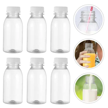 6 шт. Бутылка для молока Мини-холодильник Для воды Маленькие Пластиковые бутылки с крышками для Многоразового использования для путешествий с соком