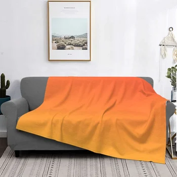 Современное Модное Абстрактное Желто Оранжевое одеяло с омбре, Градиентное Красочное Флисовое Фланелевое Покрывало m Thin для кровати Покрывало