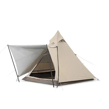 Палатка Naturehike Ranch с шестигранной пирамидой 150D Oxford, шестиугольные кемпинговые палатки, портативная палатка с двойными дверями для путешествий на 3-4 человека