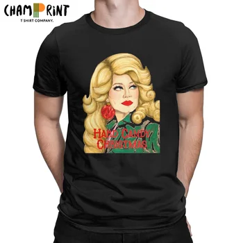 Мужские футболки Hard Candy Christmas Dolly Parton, крутая футболка с круглым вырезом и коротким рукавом, топы из чистого хлопка с принтом