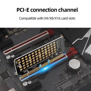 Карта расширения M2 NVME M.2 M-Key MKEY PCIe Riser Card SSD В PCIE4.0 Конвертер M.2 в PCI-E4.0 Full Speed X4 для SSD 2230-2280