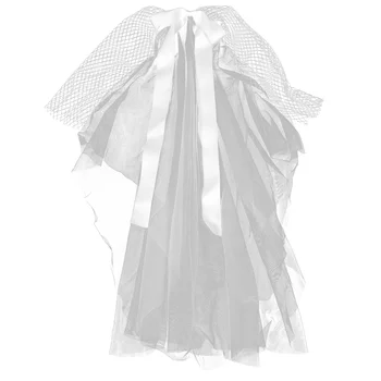Фата для Девичника Невесты, Белое свадебное атласное Длинное свадебное платье из тюля, фата невесты