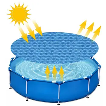 Солнечные чехлы для бассейнов Для наземных бассейнов, Круглое теплоизолирующее покрывало для бассейна, защитное круглое тепловое одеяло в форме сердца
