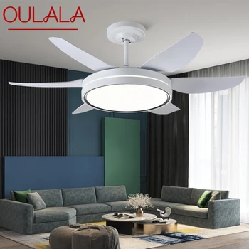 Светильник OULALA, скандинавский светодиодный потолочный вентилятор, Современный минималистичный ресторан, гостиная, спальня, коммерческий электрический вентилятор