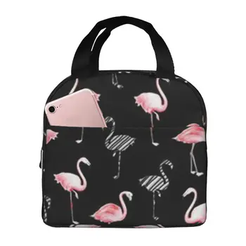 Сумка для ланча Flamingos, изолированный ланч-бокс, многофункциональные сумки-тоут для ланча, Многоразовая термосумка-холодильник