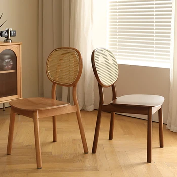 Спинки стульев из массива дерева Столовая Спальня Дизайнерский шезлонг для макияжа Nordic Sillas De Comedor Мебель для гостиной