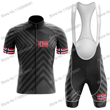 Комплект Джерси для Велоспорта Национальной Сборной Норвегии Мужская Велосипедная Одежда Рубашка Для Шоссейного Велосипеда Костюм Велосипедный Нагрудник Шорты MTB Ropa Ciclismo Maillot