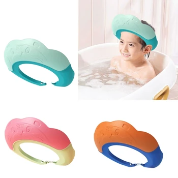 F62D Шапочка для ванны для малышей, шапочка для детского шампуня, защита для глаз и ушей, отличный подарок для душа