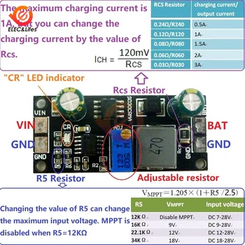 SD30CRMA MPPT Контроллер заряда солнечной панели, Многофункциональный модуль зарядного устройства для литий-ионной батареи 1A 12V